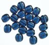 30 10x9x5mm Transparent Montana Blue Flat Puff Oval Beads